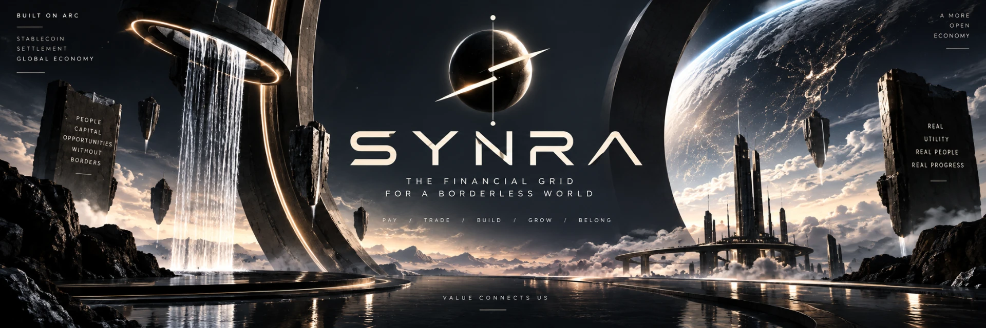 SYNRA financial infrastructure extending across a connected global landscape